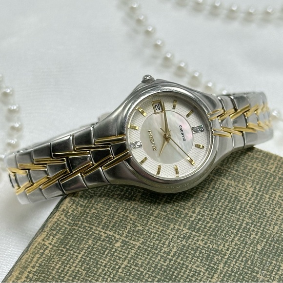 Two-Tone Elgin Watch with Mother of Pearl Dial main image 6